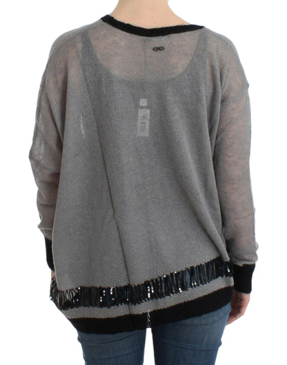 Pull en tricot asymétrique à ornements Costume National Chic