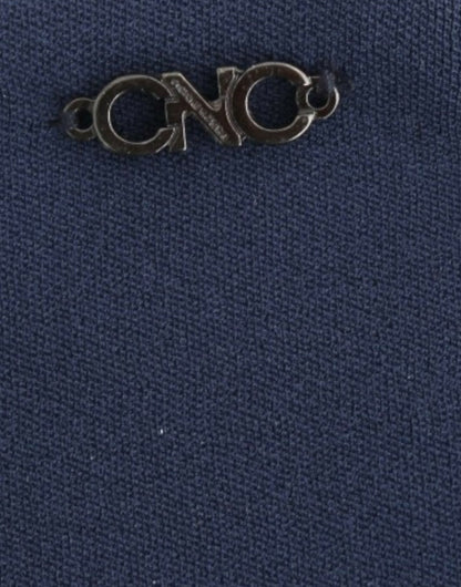 Costume National Chic Mini-jupe Bleue avec Fermeture Éclair Latérale