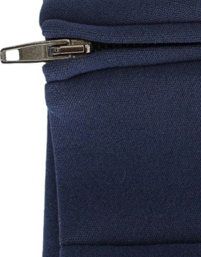 Costume National Chic Mini-jupe Bleue avec Fermeture Éclair Latérale
