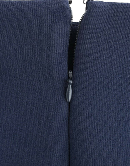 Costume National Chic Mini-jupe Bleue avec Fermeture Éclair Latérale