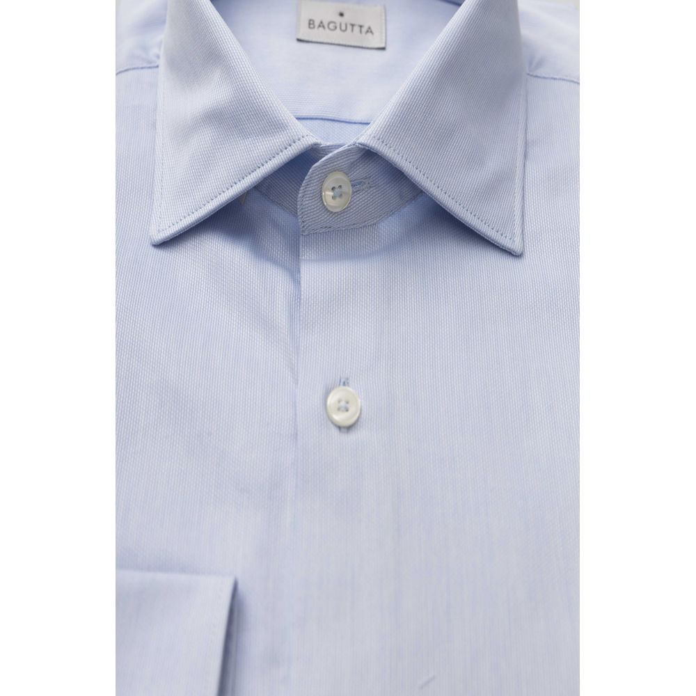 Bagutta Light Blue Cotton Men Shirt by Bagutta