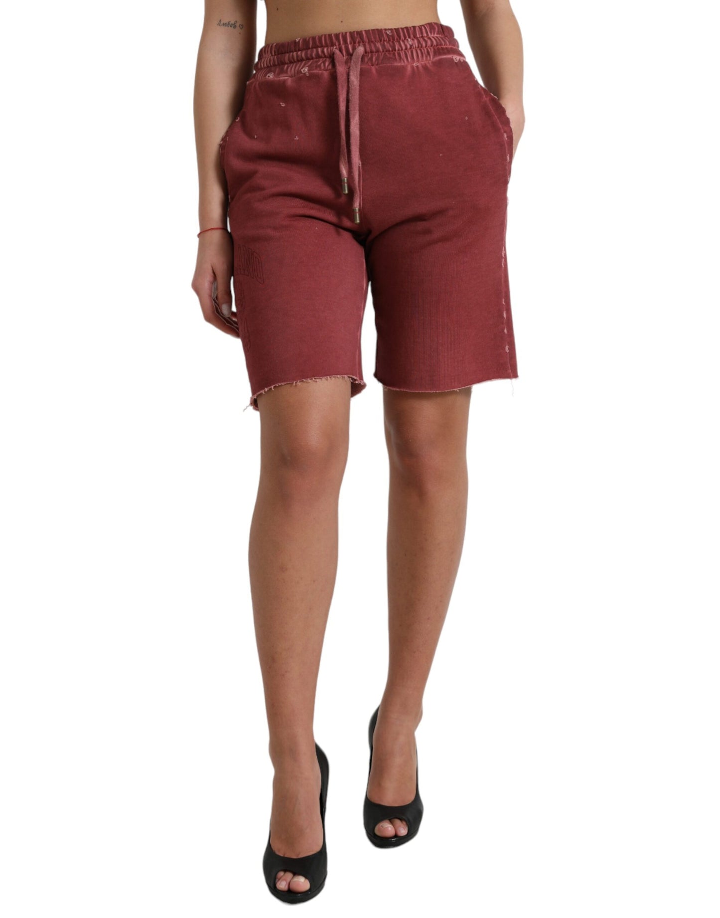 Short de survêtement taille haute marron chic Dolce &amp; Gabbana