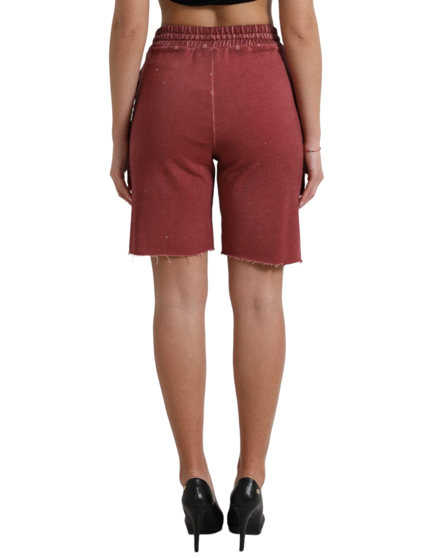 Short de survêtement taille haute marron chic Dolce &amp; Gabbana