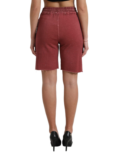 Short de survêtement taille haute marron chic Dolce &amp; Gabbana