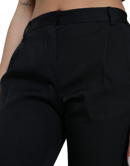 Dolce & Gabbana Black Mid Waist Skinny Cropped Pants by Dolce & Gabbana