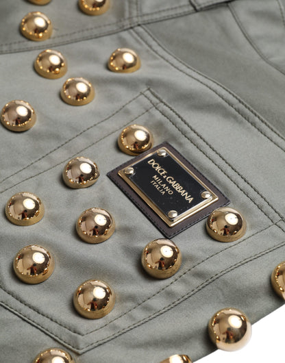 Short taille haute orné de motifs émeraude Dolce &amp; Gabbana