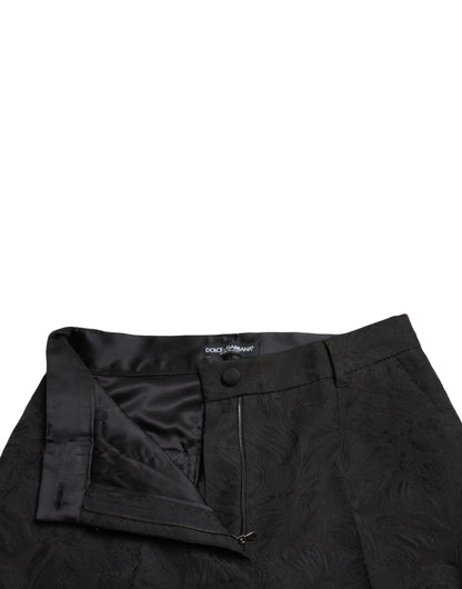 Dolce & Gabbana Black Polyester High Waist Tapered Pants by Dolce & Gabbana