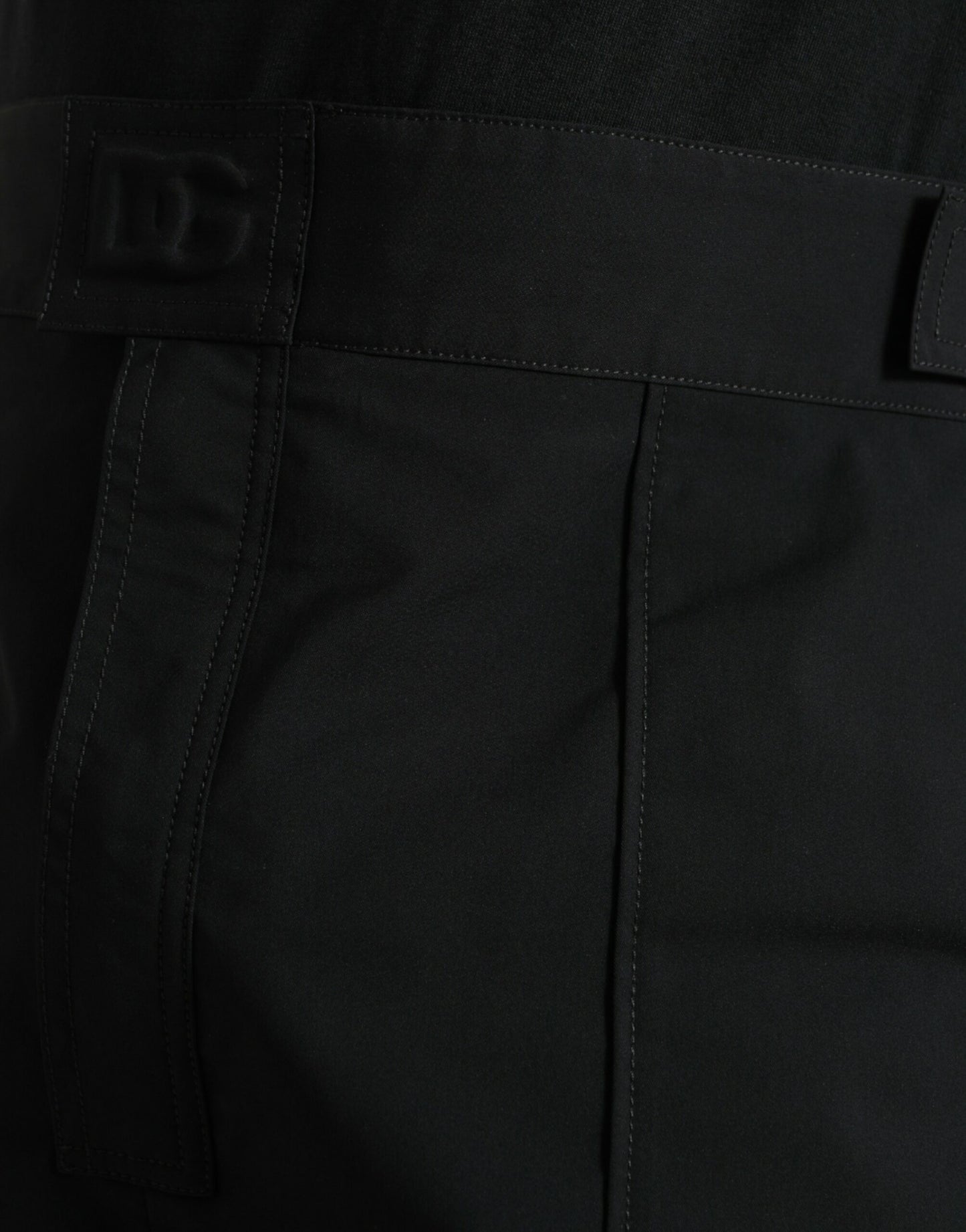 Dolce & Gabbana Black Polyester Logo Straight Pants by Dolce & Gabbana