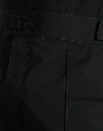 Dolce & Gabbana Black Polyester Logo Straight Pants by Dolce & Gabbana