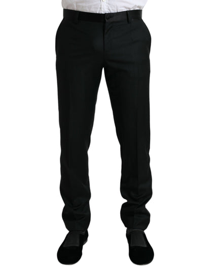 Dolce & Gabbana Black Wool Slim Fit Formal Trouser Dress Pants by Dolce & Gabbana
