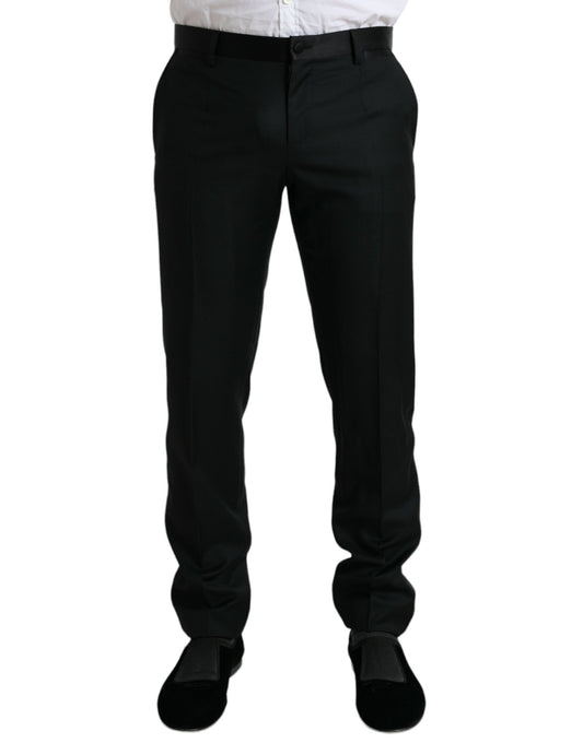Dolce & Gabbana Black Wool Slim Fit Formal Trouser Dress Pants by Dolce & Gabbana