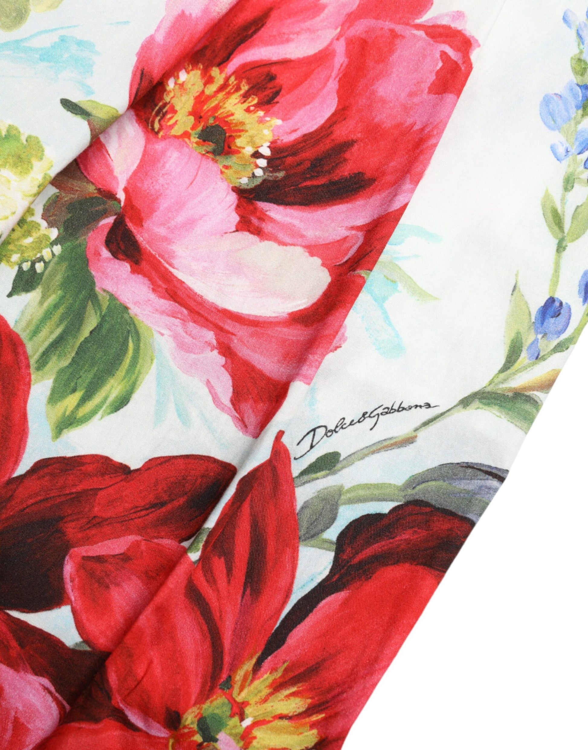 Dolce & Gabbana Multicolor Floral High Waist Wide Leg Pants by Dolce & Gabbana