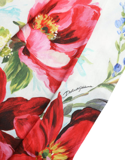 Dolce & Gabbana Multicolor Floral High Waist Wide Leg Pants by Dolce & Gabbana