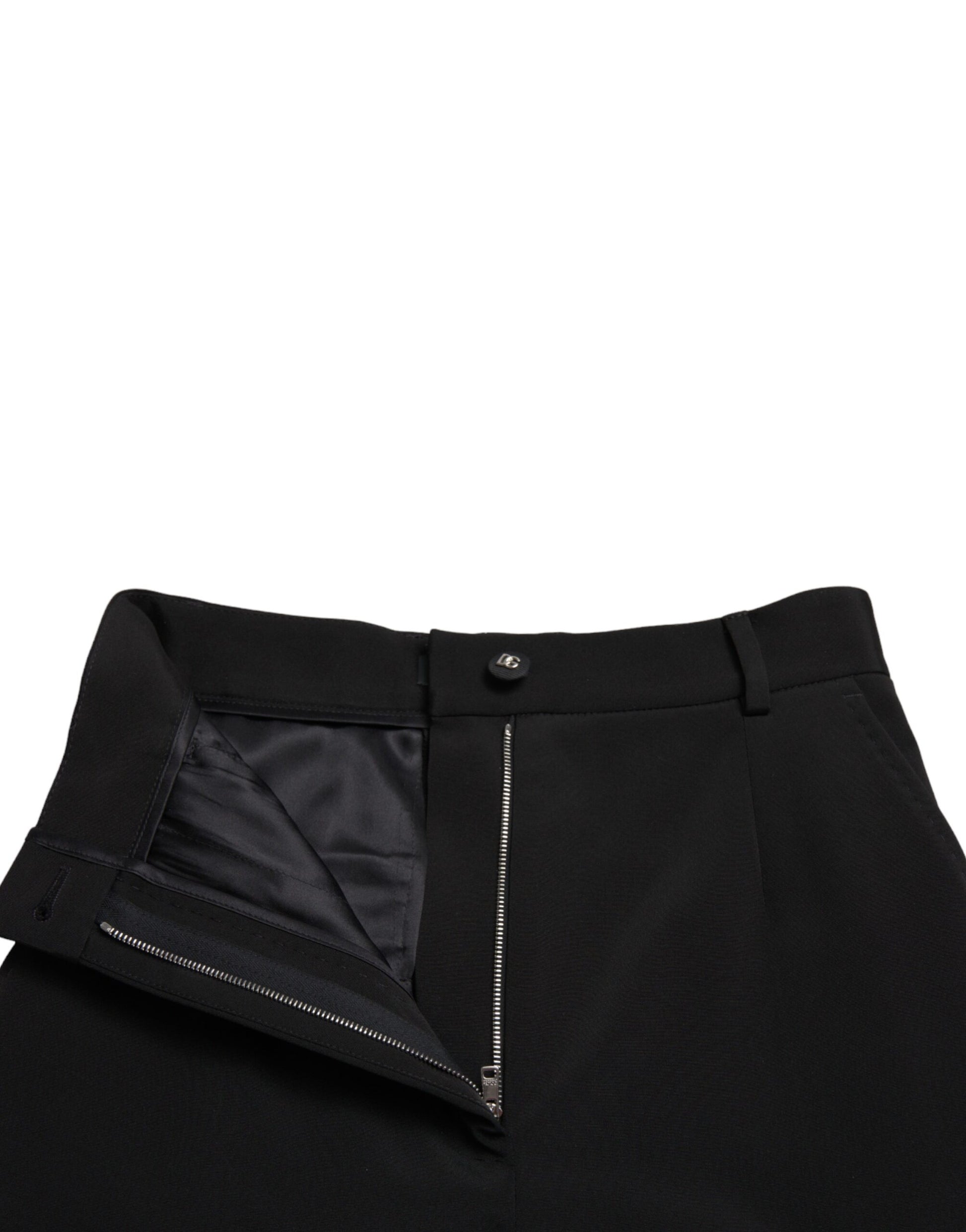 Dolce & Gabbana Black Wool Stretch High Waist Skinny Pants by Dolce & Gabbana