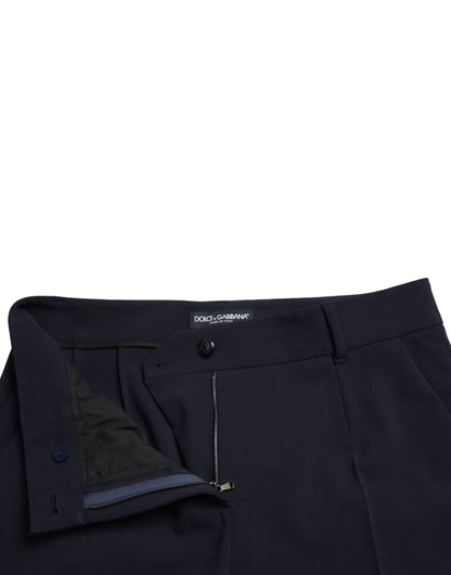 Dolce & Gabbana Blue Mid Waist Tapered Cropped Pants by Dolce & Gabbana