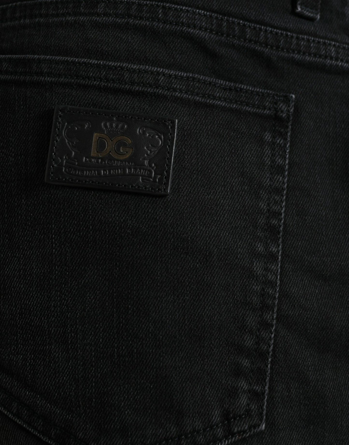 Dolce &amp; Gabbana Black Cotton Stretch Bermuda Denim Shorts