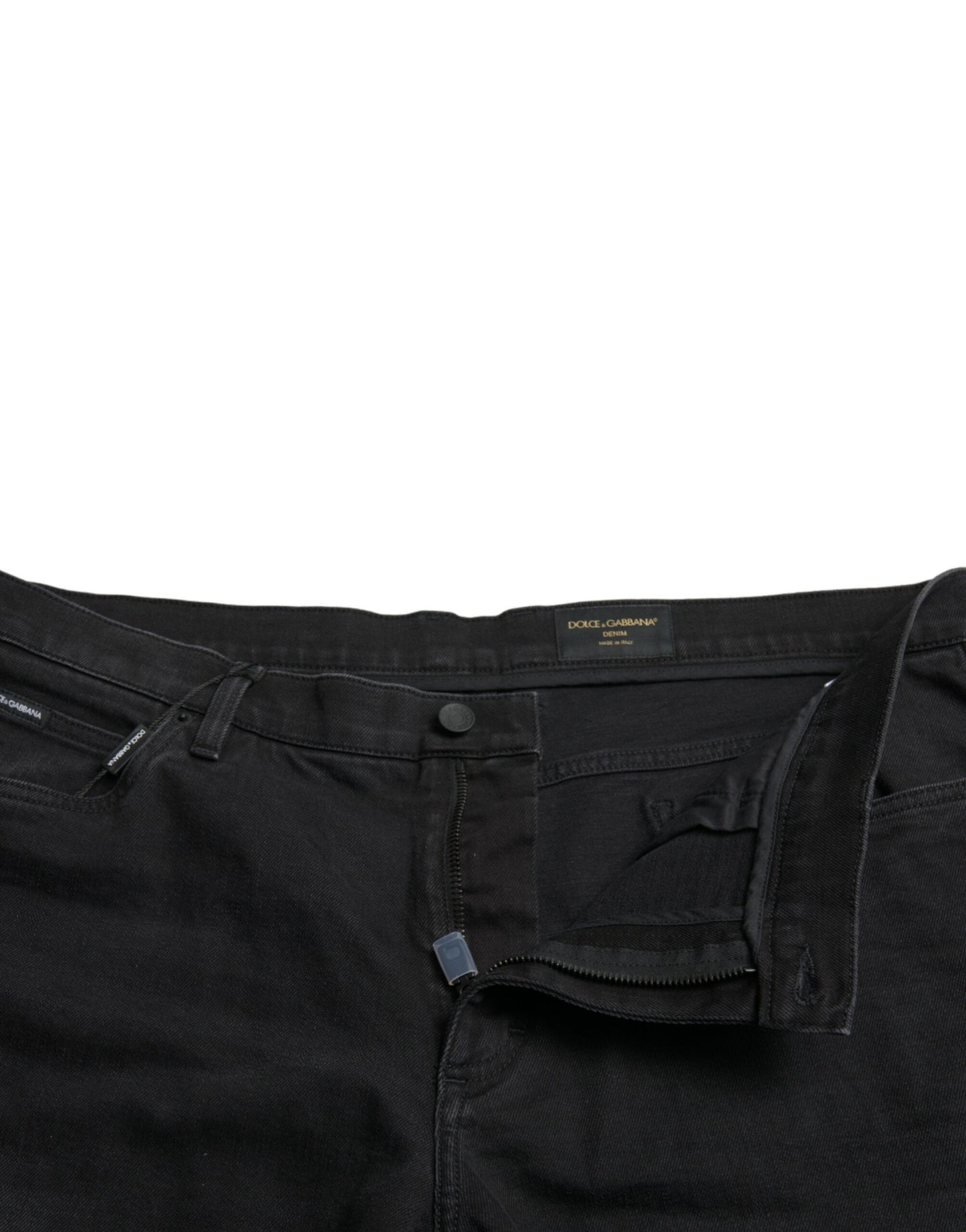 Dolce &amp; Gabbana Black Cotton Stretch Bermuda Denim Shorts