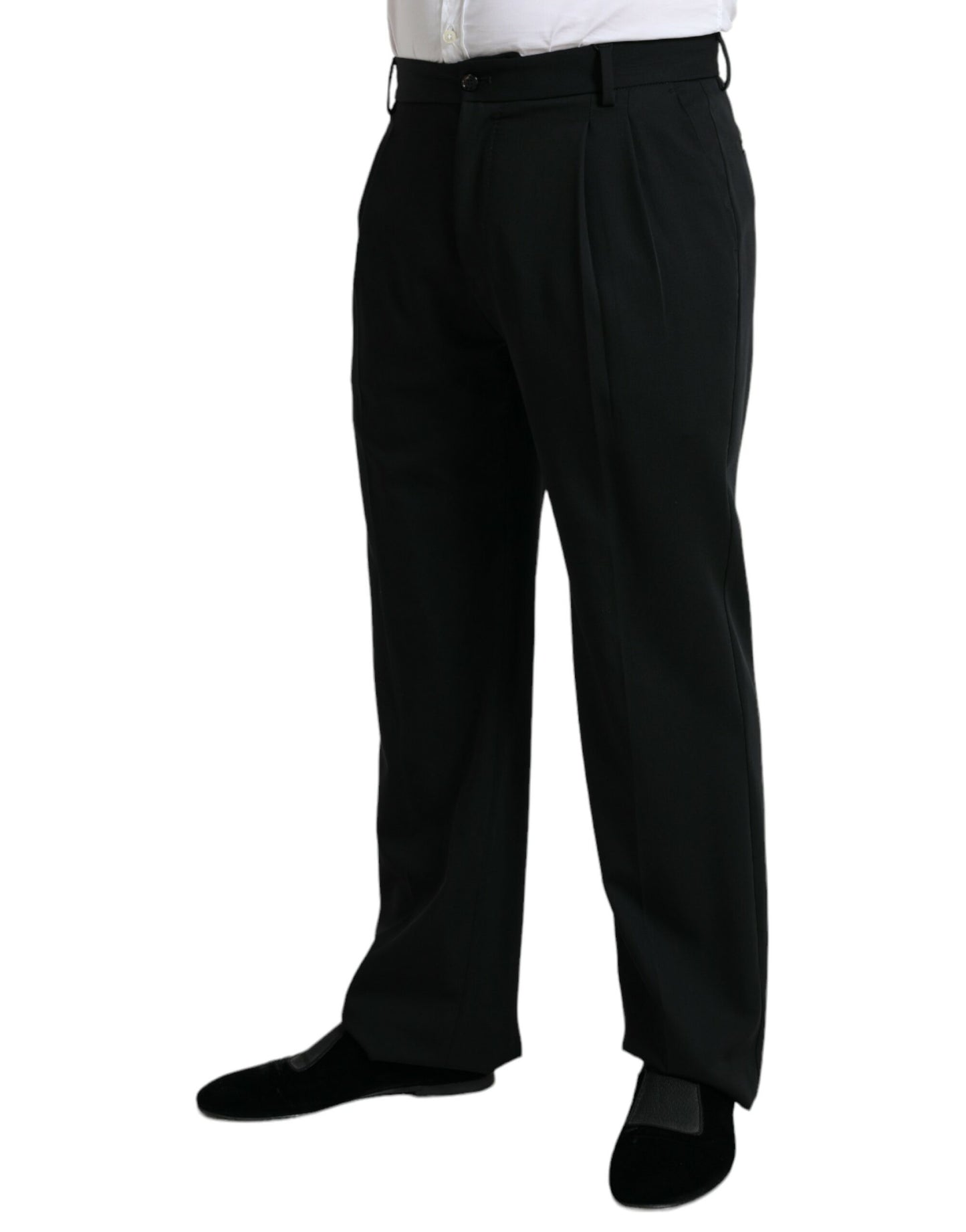 Dolce & Gabbana Black Wool Formal Straight Fit Dress Pants by Dolce & Gabbana