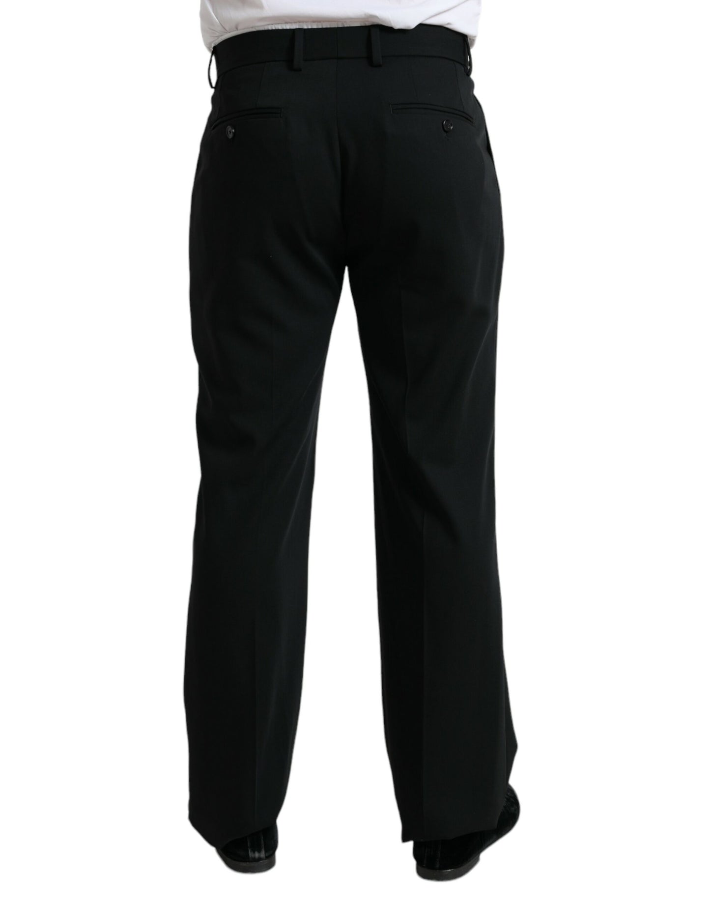 Dolce & Gabbana Black Wool Formal Straight Fit Dress Pants by Dolce & Gabbana