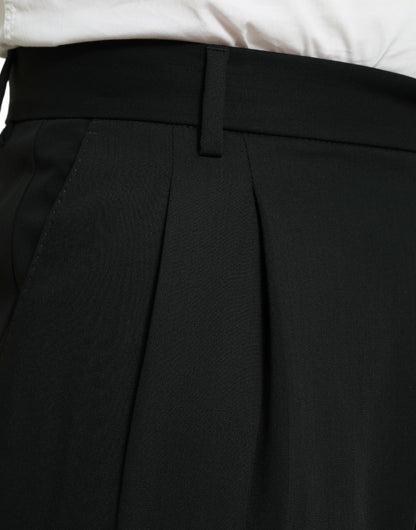 Dolce & Gabbana Black Wool Formal Straight Fit Dress Pants by Dolce & Gabbana