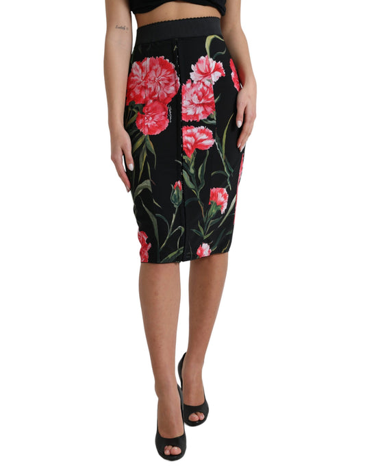 Jupe crayon taille haute à fleurs Dolce &amp; Gabbana