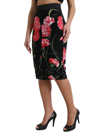 Jupe crayon taille haute à fleurs Dolce &amp; Gabbana