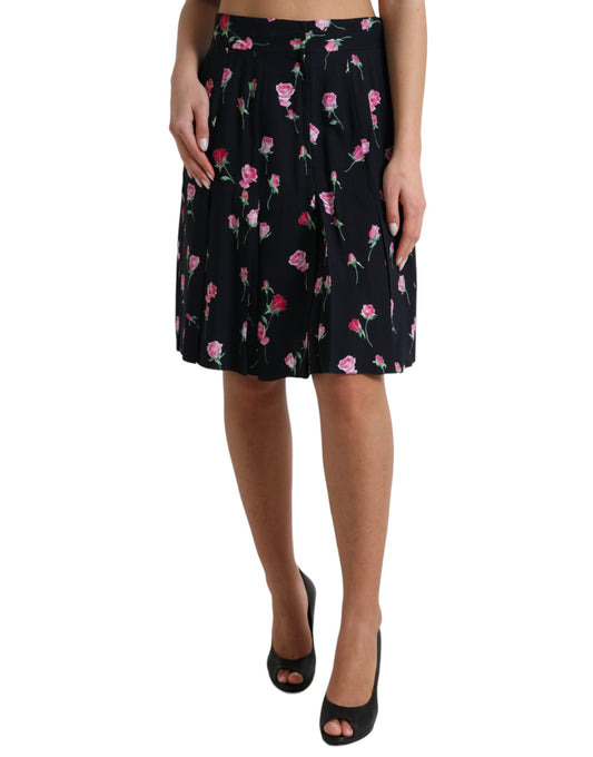 Jupe trapèze florale élégante Dolce &amp; Gabbana jusqu'aux genoux