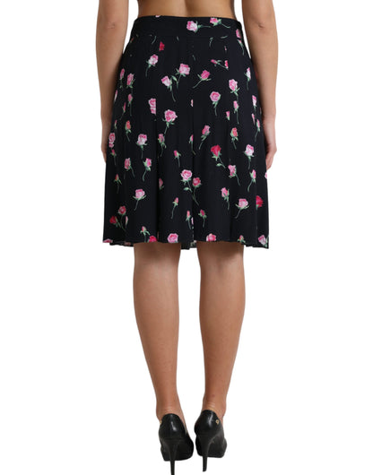 Jupe trapèze florale élégante Dolce &amp; Gabbana jusqu'aux genoux
