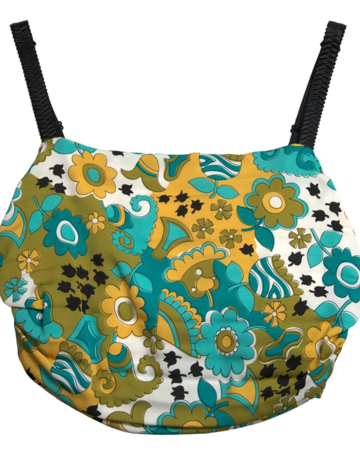 Dolce & Gabbana Multicolor Floral Sleeveless Cropped Top by Dolce & Gabbana