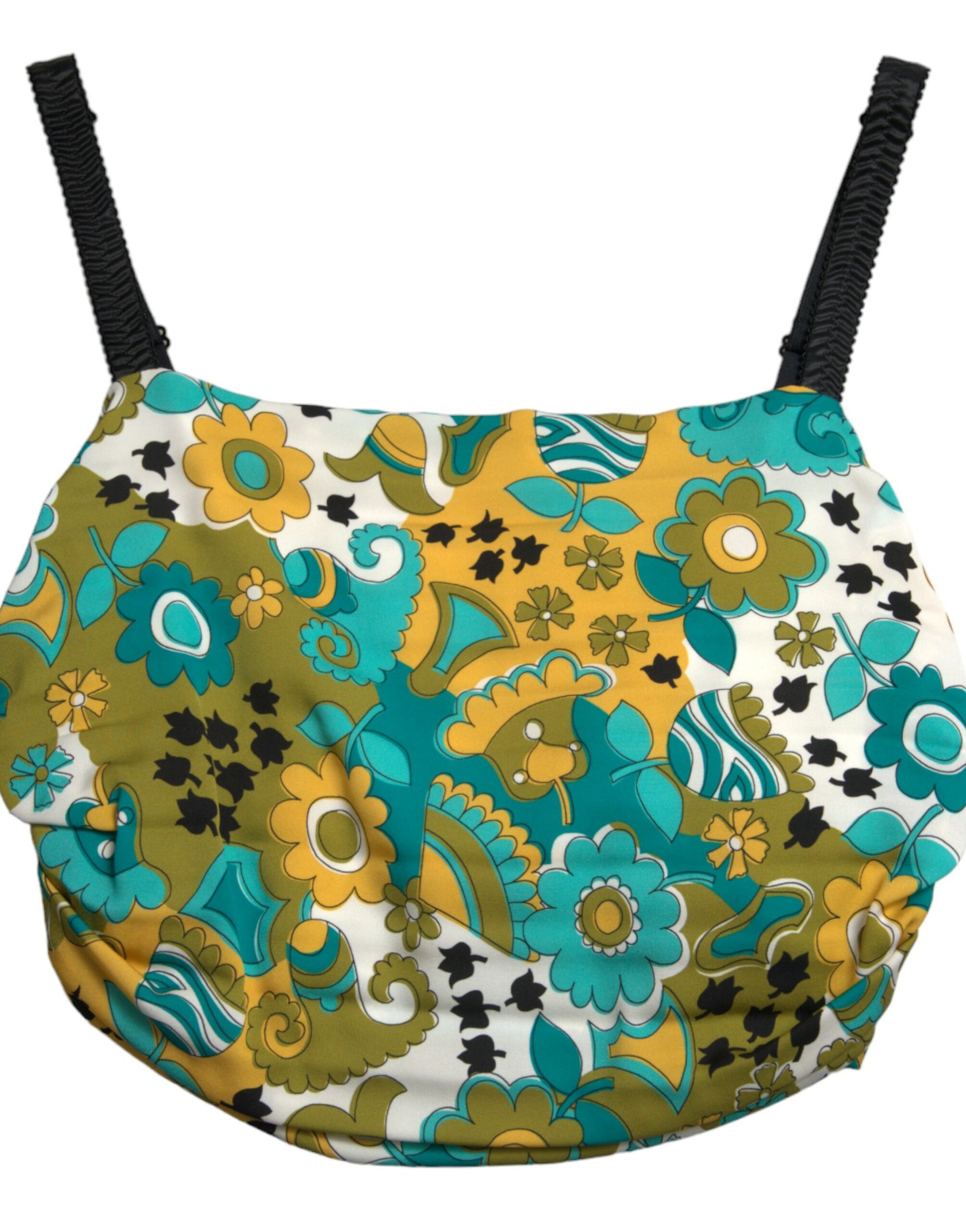 Dolce & Gabbana Multicolor Floral Sleeveless Cropped Top by Dolce & Gabbana