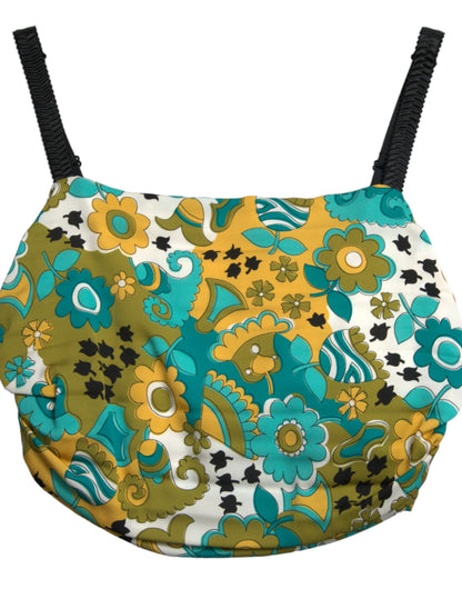 Dolce & Gabbana Multicolor Floral Sleeveless Cropped Top by Dolce & Gabbana