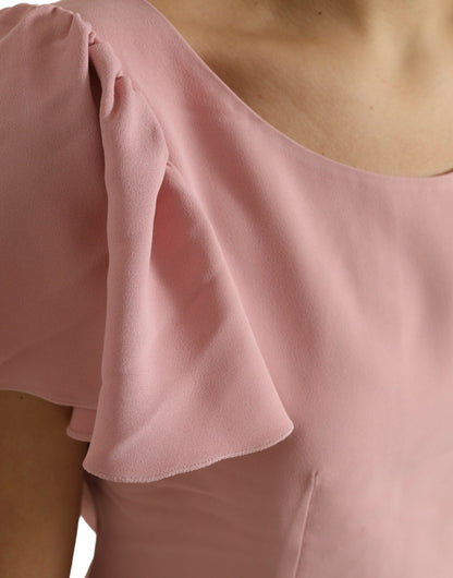 Dolce & Gabbana Pink Short Sleeves Round Neck Blouse Top by Dolce & Gabbana