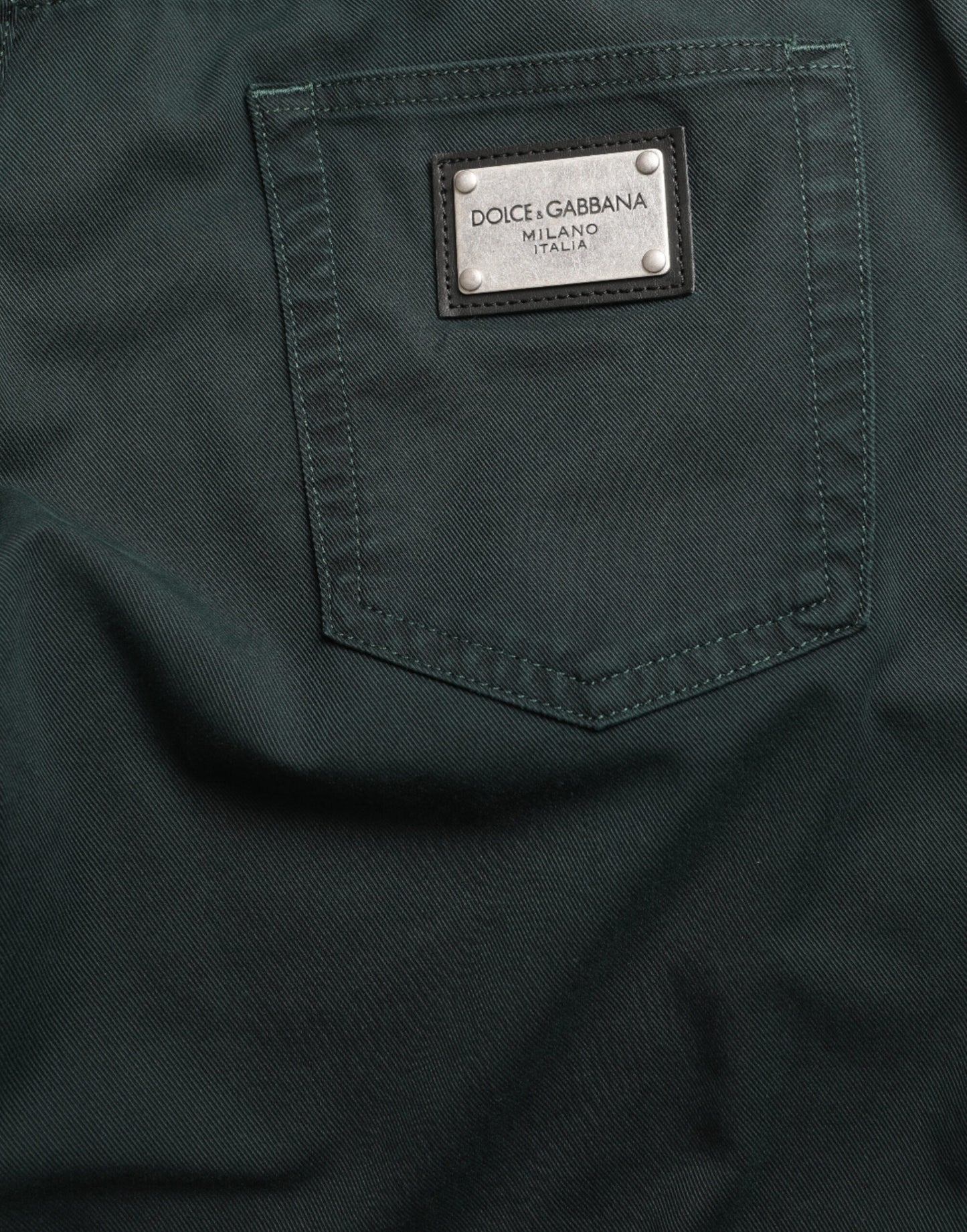 Dolce & Gabbana Green Cotton Stretch Skinny Men Denim Jeans by Dolce & Gabbana