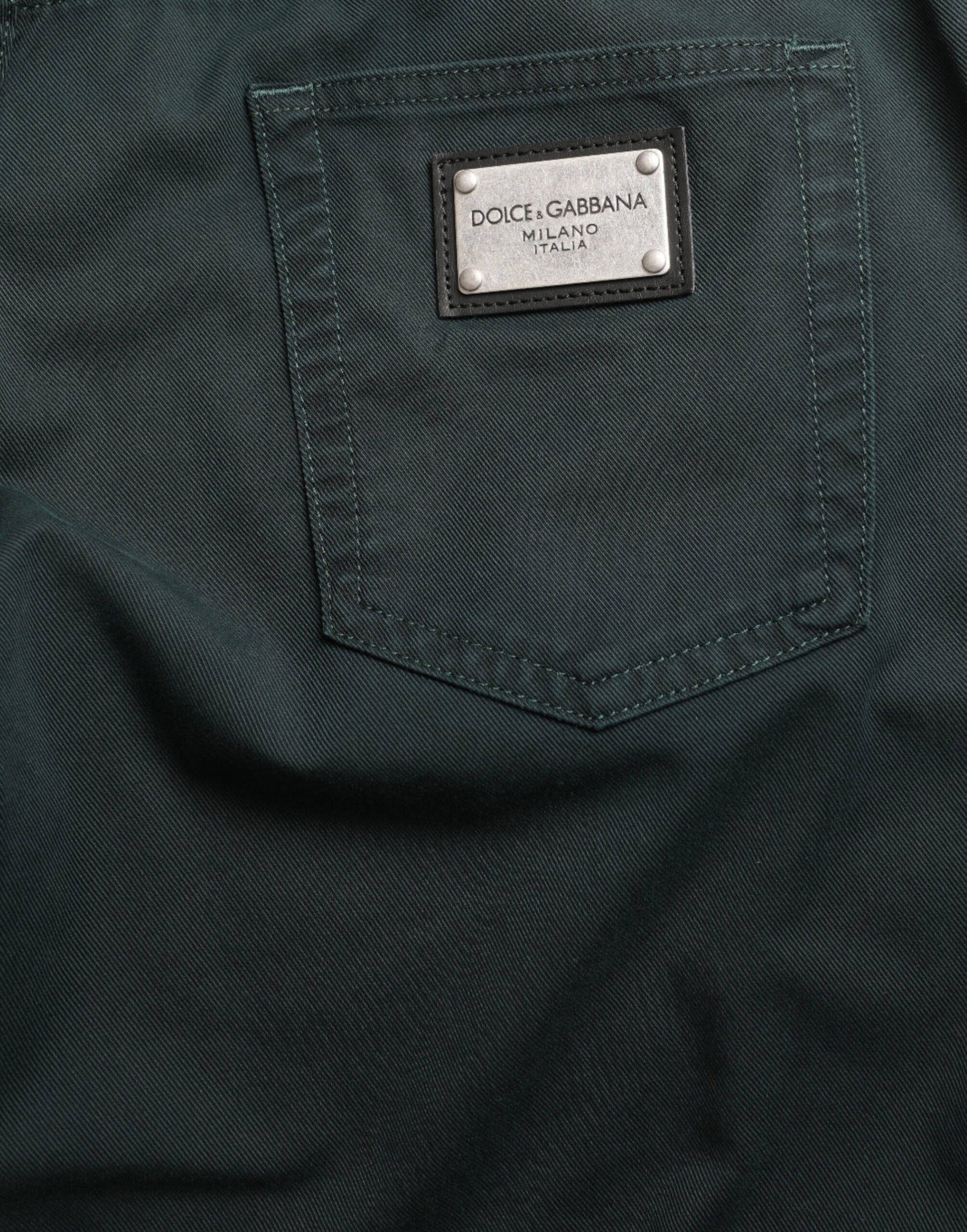 Dolce & Gabbana Green Cotton Stretch Skinny Men Denim Jeans by Dolce & Gabbana
