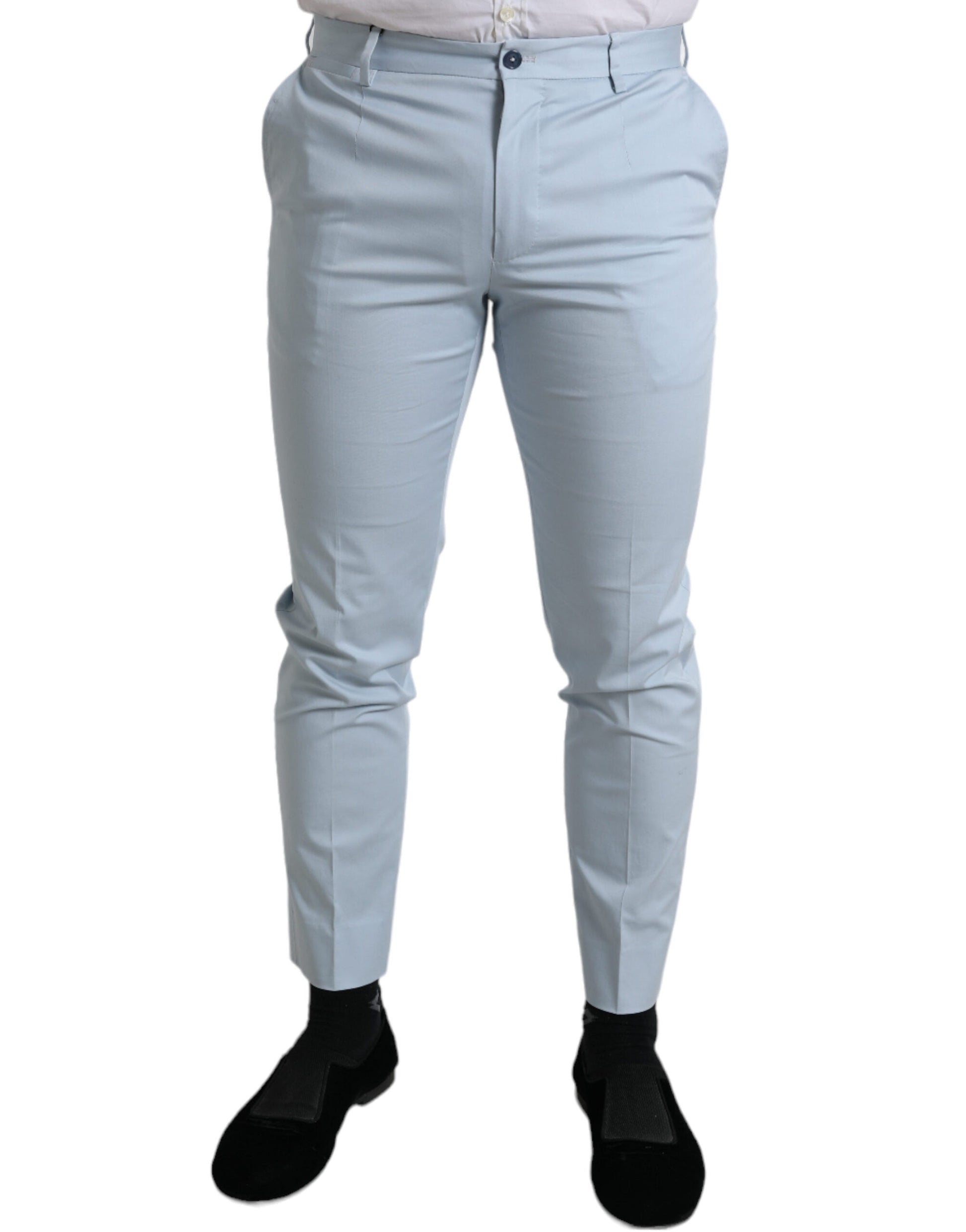Dolce & Gabbana Sky Blue Cotton Stretch Skinny Pants by Dolce & Gabbana