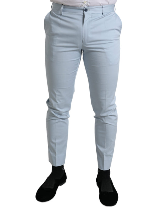 Dolce & Gabbana Sky Blue Cotton Stretch Skinny Pants by Dolce & Gabbana
