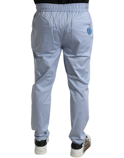 Dolce & Gabbana Light Blue Cotton Stretch Jogger Pants by Dolce & Gabbana