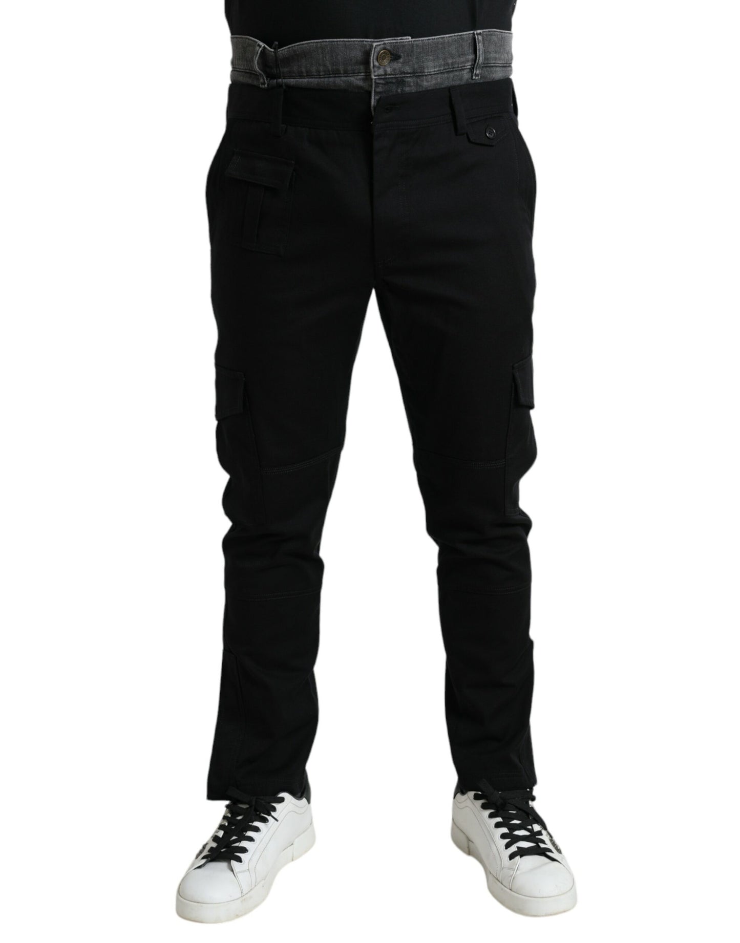 Dolce & Gabbana Black Gray Slim Cotton Denim Jeans Pants by Dolce & Gabbana