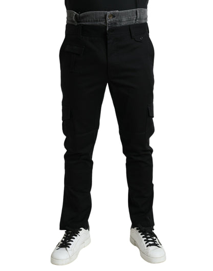 Dolce & Gabbana Black Gray Slim Cotton Denim Jeans Pants by Dolce & Gabbana
