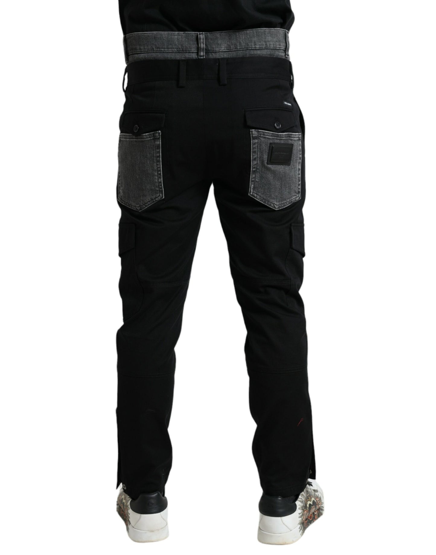 Dolce & Gabbana Black Gray Slim Cotton Denim Jeans Pants by Dolce & Gabbana