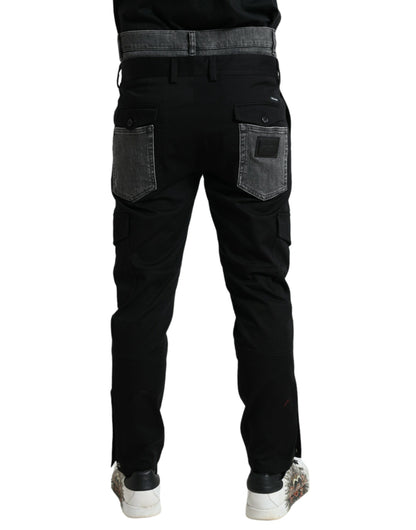 Dolce & Gabbana Black Gray Slim Cotton Denim Jeans Pants by Dolce & Gabbana