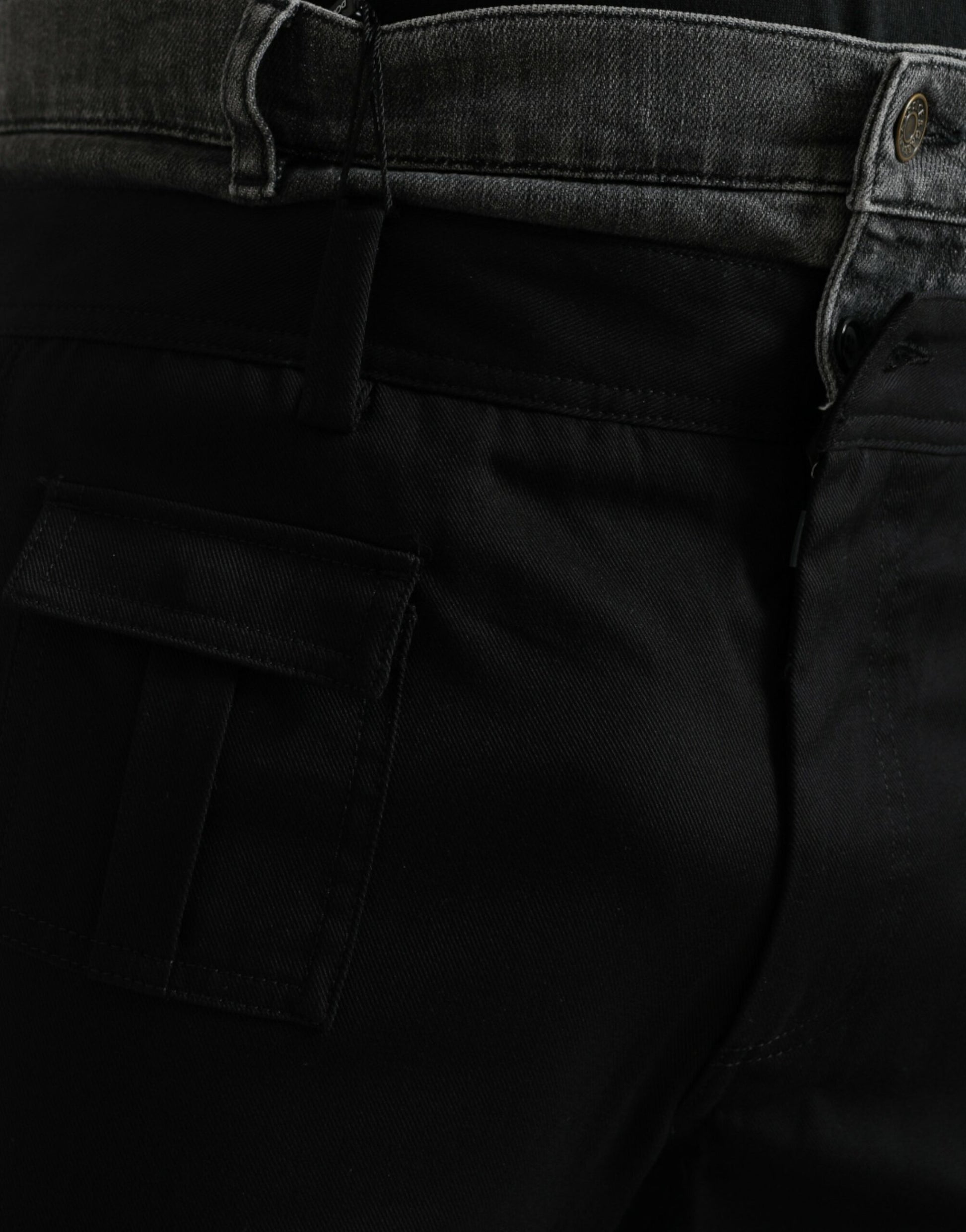 Dolce & Gabbana Black Gray Slim Cotton Denim Jeans Pants by Dolce & Gabbana