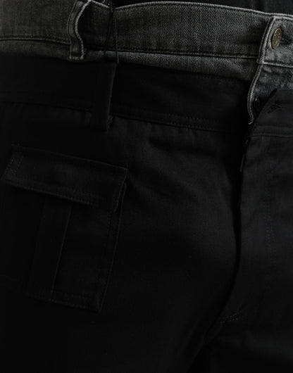 Dolce & Gabbana Black Gray Slim Cotton Denim Jeans Pants by Dolce & Gabbana