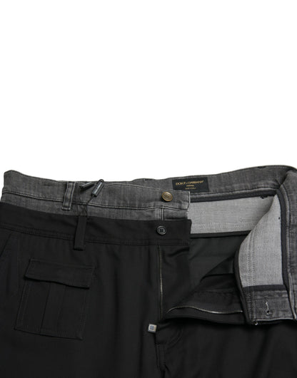 Dolce & Gabbana Black Gray Slim Cotton Denim Jeans Pants by Dolce & Gabbana