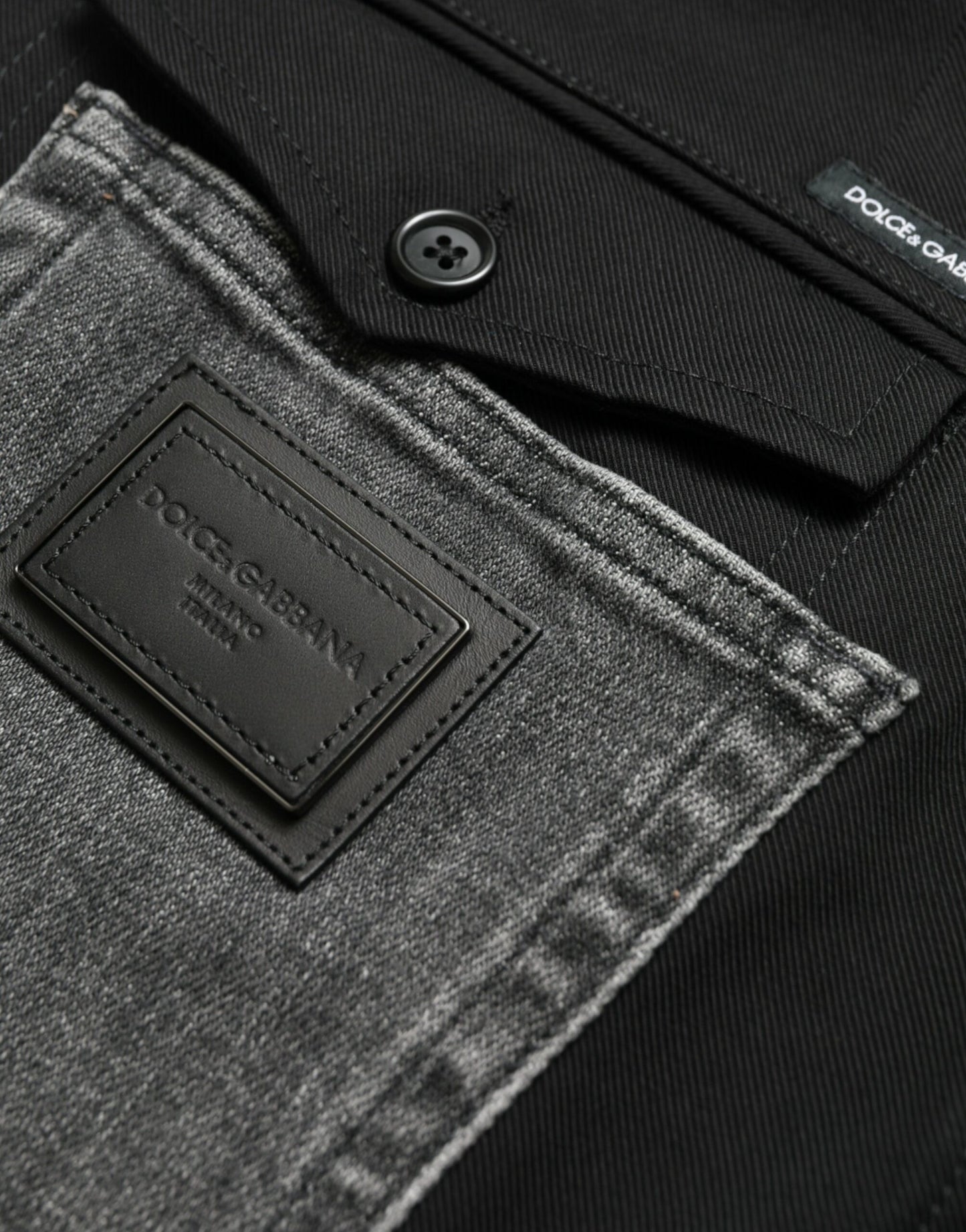Dolce & Gabbana Black Gray Slim Cotton Denim Jeans Pants by Dolce & Gabbana