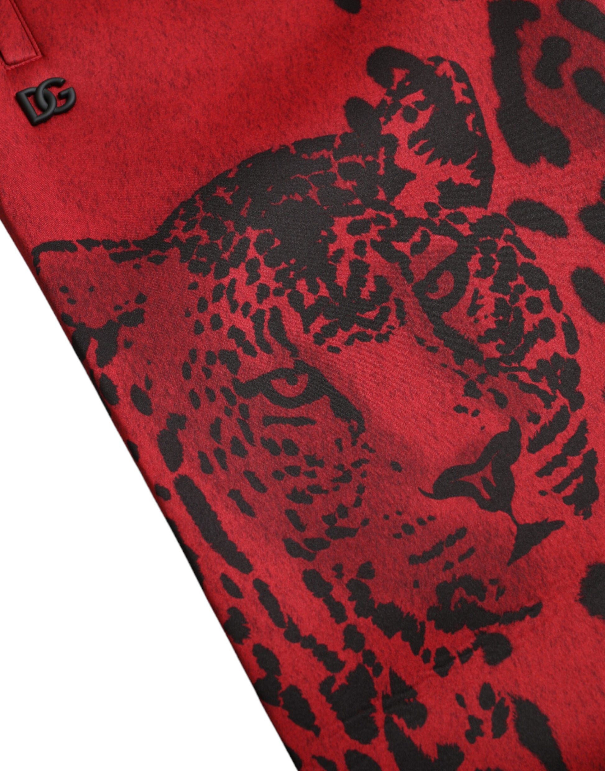 Dolce & Gabbana Red Black Leopard Stretch Jogger Pants by Dolce & Gabbana