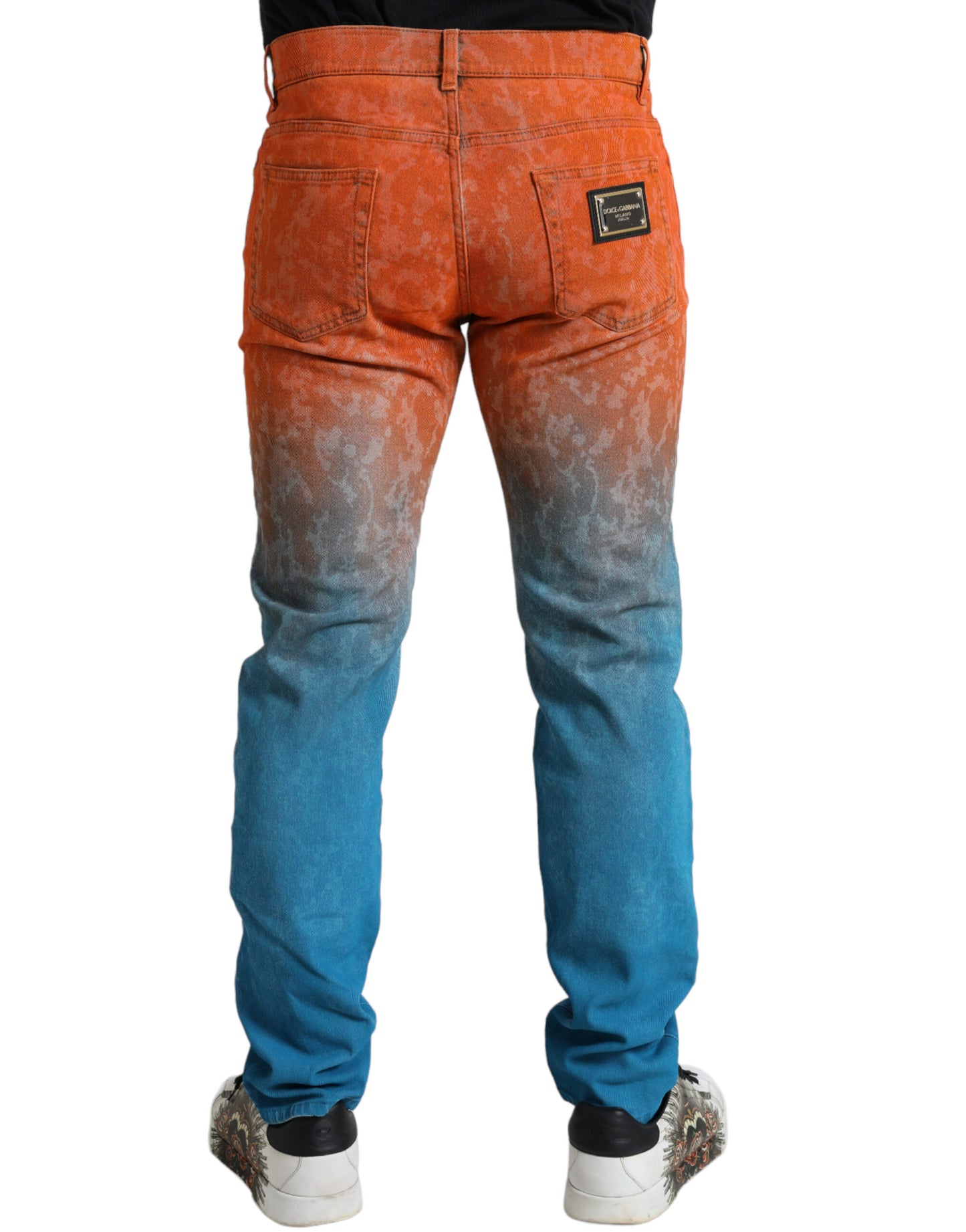 Dolce & Gabbana Multicolor Ombre Cotton Slim Fit Denim Jeans by Dolce & Gabbana