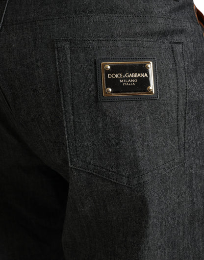 Dolce & Gabbana Multicolor Tiger Cotton Loose Denim Jeans by Dolce & Gabbana
