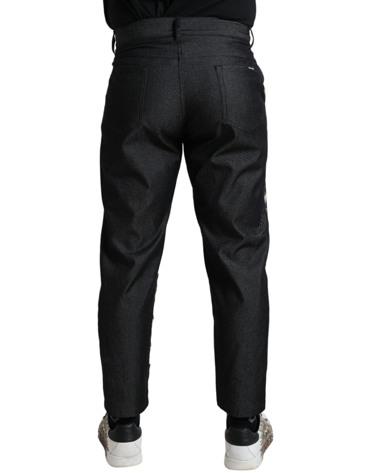 Dolce & Gabbana Multicolor Heraldic Skinny Men Pants by Dolce & Gabbana