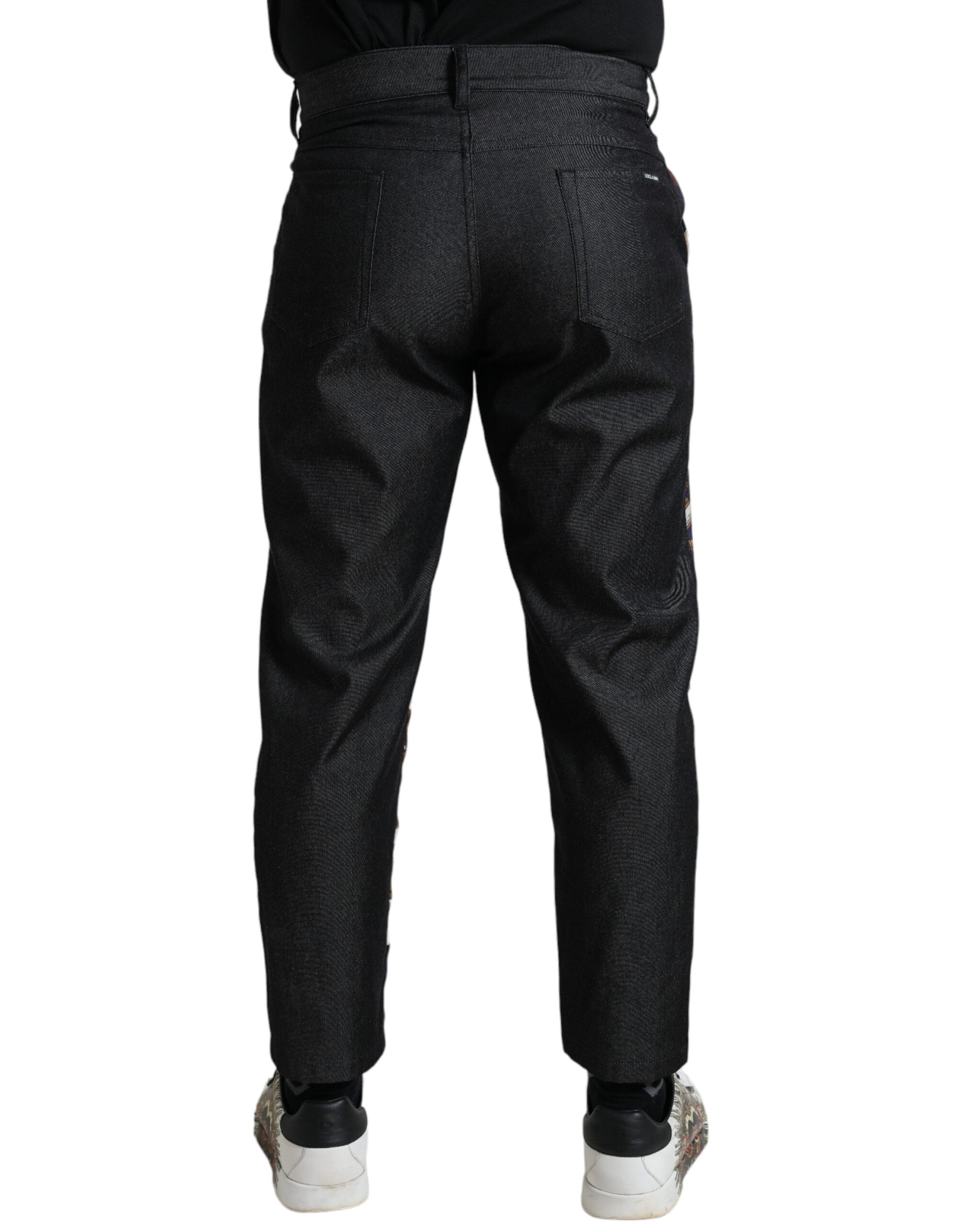 Dolce & Gabbana Multicolor Heraldic Skinny Men Pants by Dolce & Gabbana
